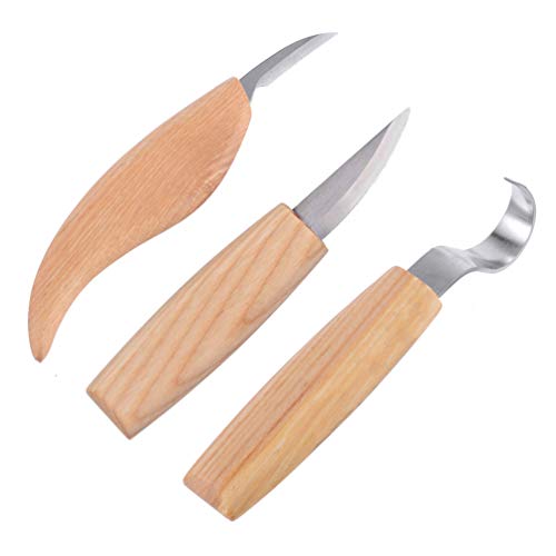 Wood Carving Tools Set, TEOYALL Carving Hook Knife, Sloyd Whittling Knife, Chip Detail Knife, Carving Knives Kit for Woodworking Spoon Carving (#1)