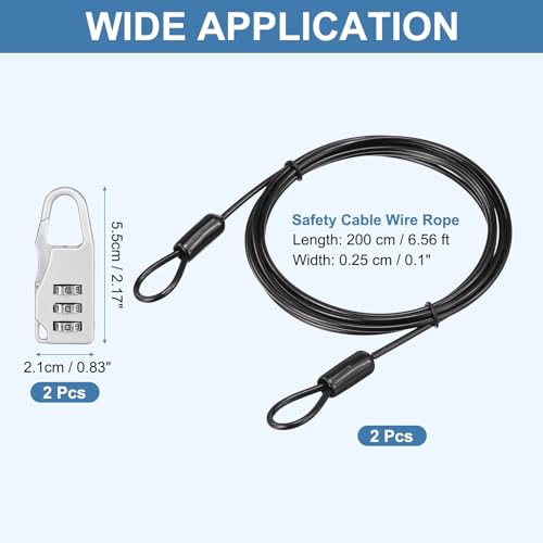 Cable de seguridad de doble bucle contra robos en maletas y terrazas de casa 2