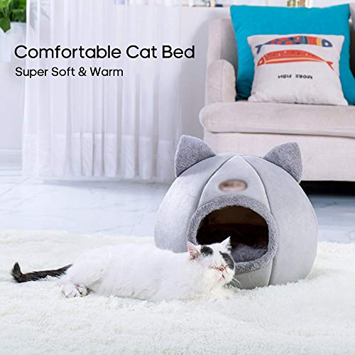 Baugger - Quente Gato Cama Inverno Macio E Confortável Ninho Para Animais de Estimação Interior Semi