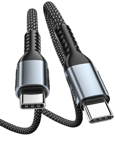 Cable USB C a USB C 2M 2-Pack, Cable de Carga Rápida Tipo C 100W Cable de Cargador Trenzado, Compatible con iPhone 16/15, iPad, Samsung Galaxy S25/S24/S23, Pixel 9/8,MacBook,Portátiles,Tablets