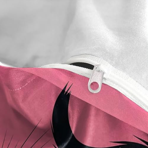 Housse de Couette Chat Noir Effet 3D Impression Dessin Animé Douce - 8