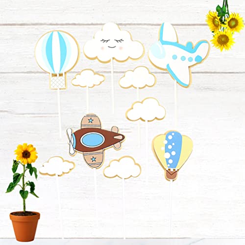 Aboofan Wedding Decor Wedding Topper Cupcake Toppers Cartoon Plane Baby Shower Cupcake Picks Decoration Baby Birthday Party Supplies 20Pcs Cake Decoration Cake Decorating #TOP1