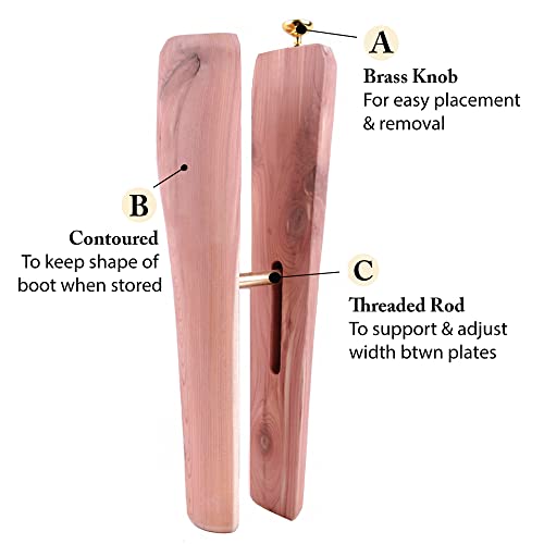 Footfitter Cedar Boot Shaft Shapers - Boot Tree Shaft Inserts For Men & Women, Keeps Boots From Creasing - Usa Grown Cedar #TOP1