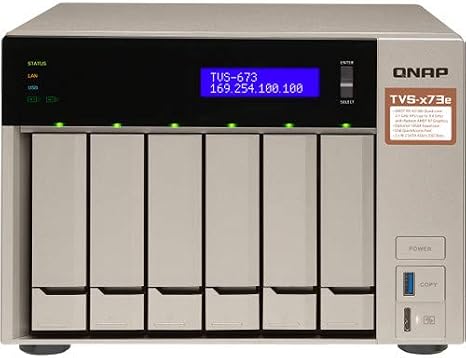 QNAP Turbo NAS TVS-673e NAS Storage, AMD RX-421BD, 32GB DDR4, 2TB SSD for Ultra Fast Storage, 24TB HDD, Radeon R7 Graphics, RAID, QTS 4.3 Operating System