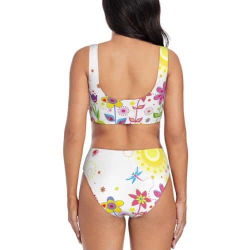 Bikini con estampado de mariposas y libélula de tejido elástico Ssun 4
