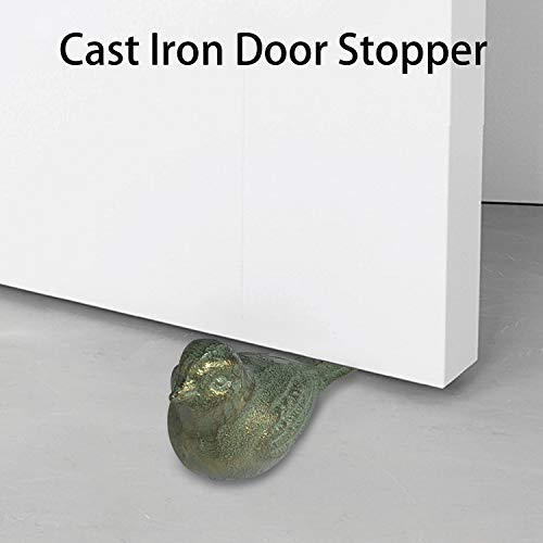 Livfodrm Door Stopper Security Floor Decorative Cute Bird Heavy Duty Cast Iron Door Stop, 2 Pack Door Stops Wedge Antique Gold-Green #TOP1