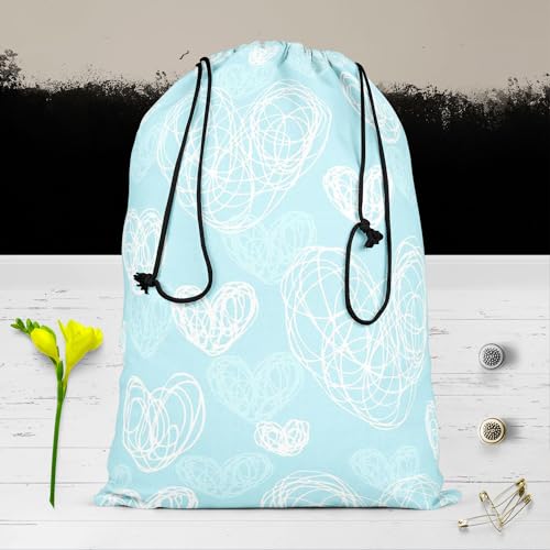 Image of ArtzFolio Romantic Doodle | Reusable Sack Bag | Bag for Gym, Storage, Vegetable & Travel