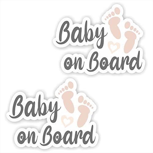 Folien-Zentrum, Baby on Board 2 pcs. 12 x 9 cm, high-quality sticker car tuning, car sticker, funny stickers for cars