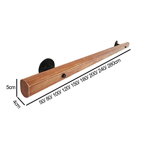 Gskd Stair Railing Solid Wood Stair Handrail Non-Slip Stair Banister Wall Mounted Safety Hand Rail Handrail For Stairs Indoor Outdoor Steps 50Cm #TOP6