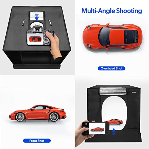 Limostudio 24" X 24" Led Light Box Tent, Photoshoot Lighting Tent With Air Hanging Ceiling String, Sticky Clay For Object Setting Up, 120 Led Dimmable, Light Color Adjustable, Cri>90, 4000Lm, Agg3250 #TOP7