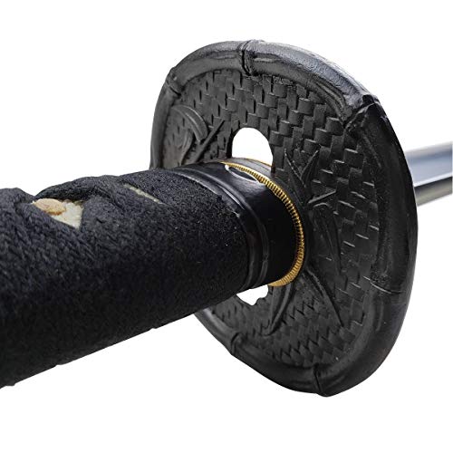 Musashi Hand Forged Katana Samurai Sword - 1095 High Carbon Steel for Collection, Gift, Straw Mat Cutting Practice (71-Black)