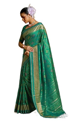 Image of SWORNOF Womens Linen Silk Saree | Saree for Women With Unstitched Blouse | Saree with Blouse Piece | Soft and Skin Friendly