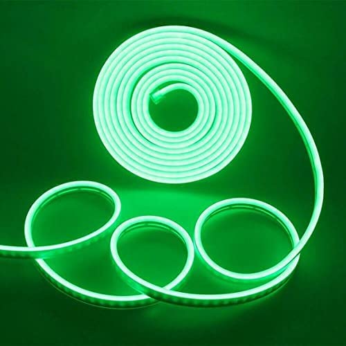 Image of Led Strip RSCT Neon Rope Light Silicon DC Light (5 Meter /16.4 Feet) or Indoor and Outdoor Flexible Waterproof Decorative Light with 12v DC Adapter Include - Green