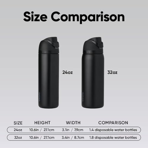 Image of Owala FreeSip Insulated Stainless Steel Water Bottle with Straw, BPA-Free Sports Water Bottle, Great for Travel, 40 Oz, Night Safari