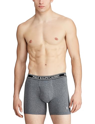 Image of POLO RALPH LAUREN Underwear Boxer Brief, 3-Pack, Stretch Classic Fit, Moisture Wicking Pouch, Regular, Trunk & Long Leg
