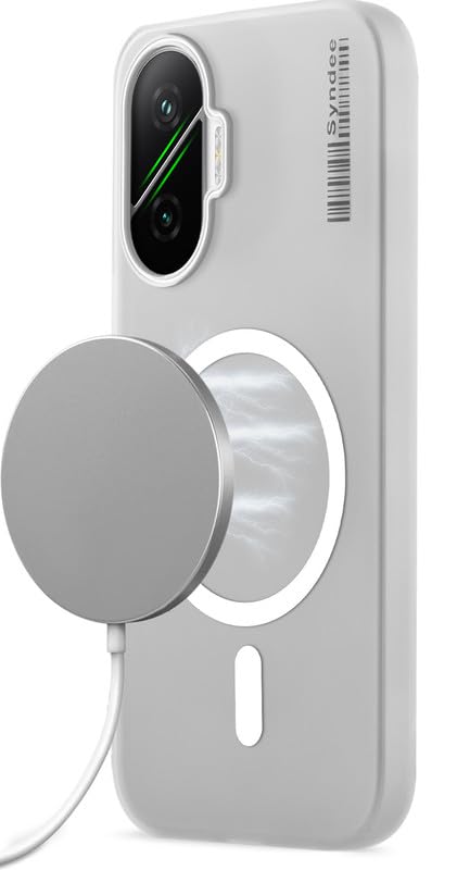 Image of Mr. Case Back Cover for Poco F7 5G Elegant Frosted White Translucent Back Only Compatible with Wireless Magnetic Accessories | Anti-Scratch Shockproof Phone Case - White