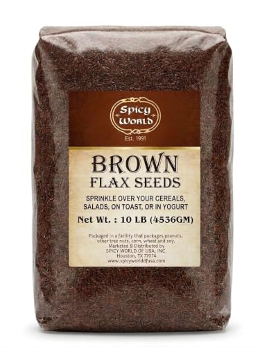 Spicy World Brown Flaxseed, 10 Pound Box