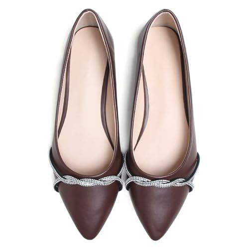 Image of Stunner Womens Flats Fashion Pointed Toe Bowknot Ballet Flats Cute Slip On Dress Flats Comfortable Party Wedding Flats2