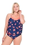 Ulla Popken Damen große Größen Übergrößen Plus Size Tankini, Enya, DG, Deepsea