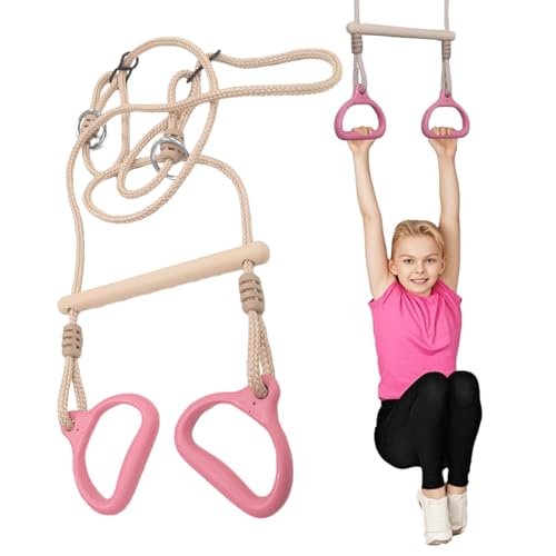 Barra De Trapecio para - Equipo De Gimnasio con Aro De Swing - Juego Infantil Y para Adultos Estable Y Ergonomico, Jardin, Parque, Interior Y Exterior