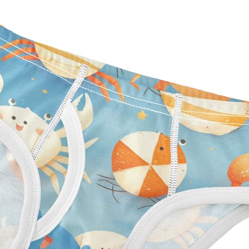 KLL Striped Pattern Cute Watercolor Crabs Toddler Boys Pure Cotton Briefs Underwear Cute Children Undies4
