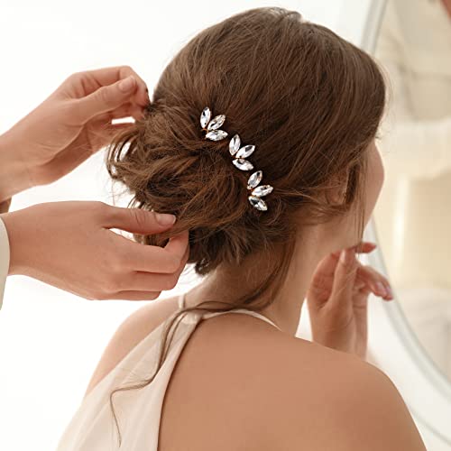 10 Pieces Crystal Wedding Hair Pins Rhinestone Bridal Hair Clips Pins For Bride Bridesmaids Women (Gold) #TOP2