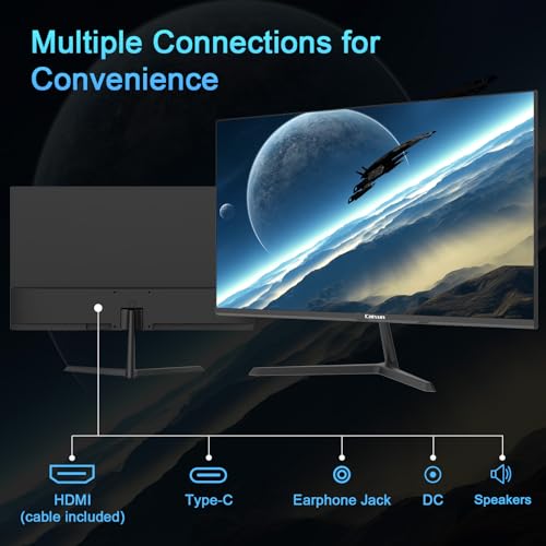 Monitor- 27-Zoll-Bildschirm im rahmenlosen Design, IPS, 100Hz, USB Tpye-C, FHD, mit eingebautem Lautsprecher, sRGB110%, 300 Nits, FreeSync,HDMI USB-C Anschlüsse – Bild 4