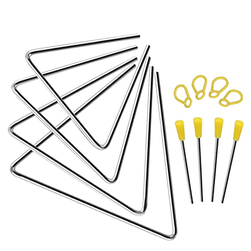 Eastrock Triangle Instrument 4 Packs 7 8 9 10 Inch Percussion Instrument Set Hand Percussion Triangles With Striker #TOP5