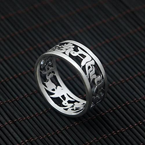 Anillo de metal puro S990 texturizado el regalo vintage perfecto para parejas y enamorados