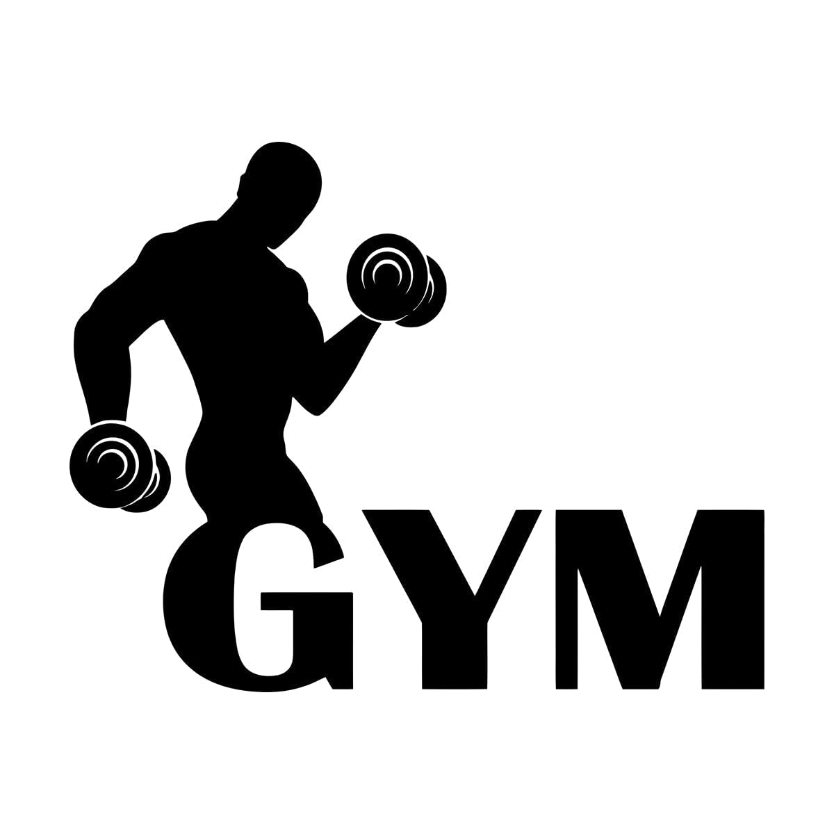 Lzhouting Wall Stickers 1423 Name Wall Decal Fitness Club Waterproof Vinyl Stickers Fitness Name Sign Home Decor Wall Art Murals Wall Sticker Small - 32X42cm
