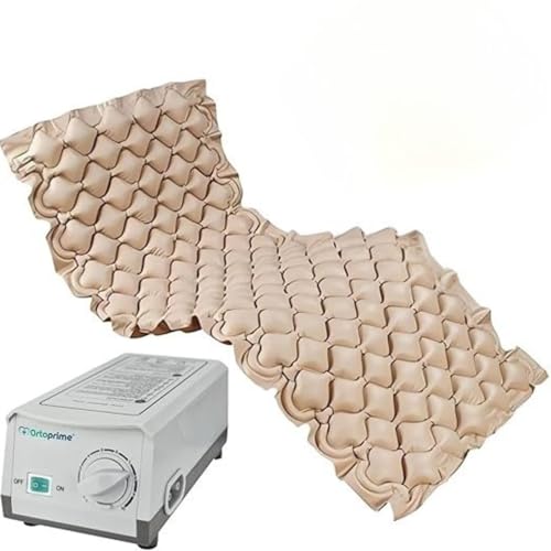 Colchón Antiescaras Aire Alternante con Compresor Silencioso 200x90x7cm – PVC Médico Ignífugo, 130 Celdas, Prevención y Tratamiento de Escaras en Cama, Hospital y Domicilio | Necesita Transformador