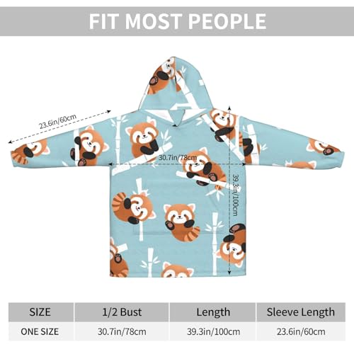 Couverture à capuche panda roux douce, une idée cadeau cocooning - 4