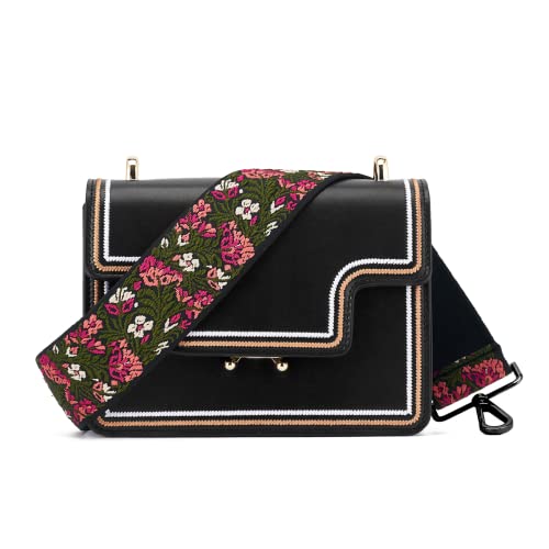 Image of ZOOEASS Nickel Buckles Wide Shoulder Strap Adjustable Replacement Belt Gun Buckles Guitar Style Crossbody Bag Strap
