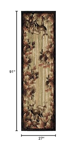 Tapete Mayberry Rug Rustic Lodge 27" x 91" negro miniatura 3