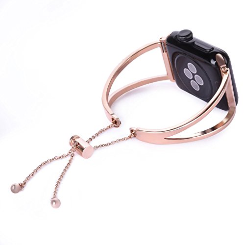 Apple Correa de reloj 38MM, iWatch Serie 3 38MM Pulsera para Mujeres, Correas de reloj de lujo para Apple Serie 3/2/1 Pulsera Acero inoxidable, Correas de repuesto Reloj inteligente Correa