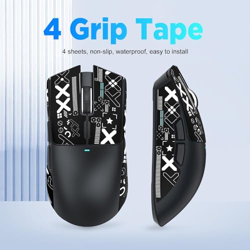 Image of ATTACK SHARK Mouse Anti-Slip Grip Tape for Superlight Wireless Gaming Mice,Universal Fit, Sweat-Resistant, Elastic Side Grips, Effortless Application, Ultra-Thin Design (0.5mm /0.02in)- Black