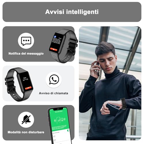 Blackview Smartwatch Uomo Donna,Orologio Fitness Cardiofrequenzimetro 110+ Sportive/SpO2/Sonno/Contapassi, Notifiche Smart Watch Activity Tracker per iOS Android - Immagine 4