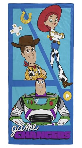 Jay Franco Kids Beach Towel - 100% Cotton Super Soft Absorbent Bath Towel 28 x 58 Inch Lightweight for Travel Official Licensed Product Blue - Toy Story