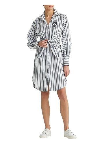 Lauren Ralph Lauren Damen-Hemdkleid aus Baumwolle mit breitem Stoff,...