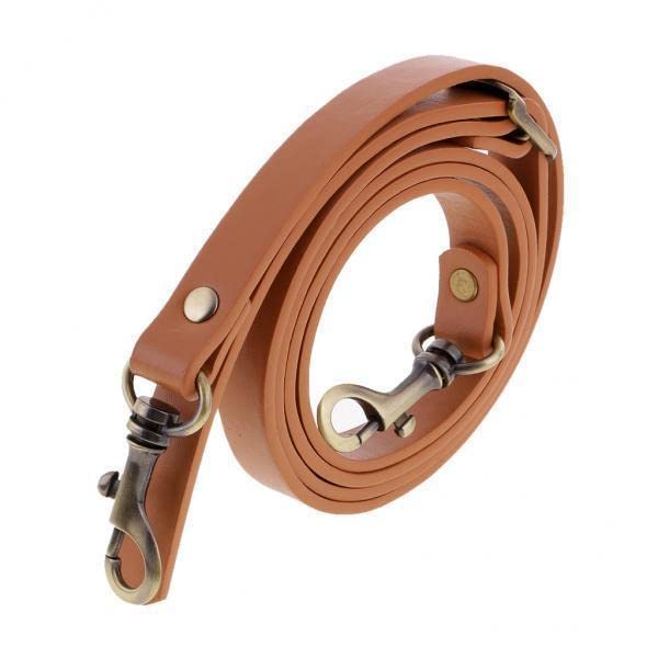 Bnf® 2xPU Leather Shoulder Bag Strap Replacement 135cm Brown+Bronze Buckle-image-15