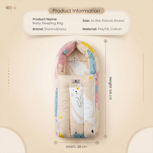 Image of StarAndDaisy 2-in-1 Baby Sleeping Bag with Mosquito Net for Newborn -Soft & Breathable Cotton Sleeping Sack Cum Wrapper /Foldable Bag for Baby Protection.