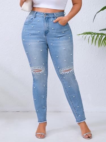 Pearl Jeans for Women Skinny Stretchy Butt Lifting Jeans Fringe Frayed Sexy Ripped Colombian Denim Pants4