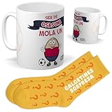 Set ser de Osasuna | Taza ser de osasuna mola un huevo + Calcetines Sorpresa | Regalo Original y Divertido para Hombre o Mujer | Cumpleaños, Navidad, Hinchas, Familiares y Celebraciones de Fútbol