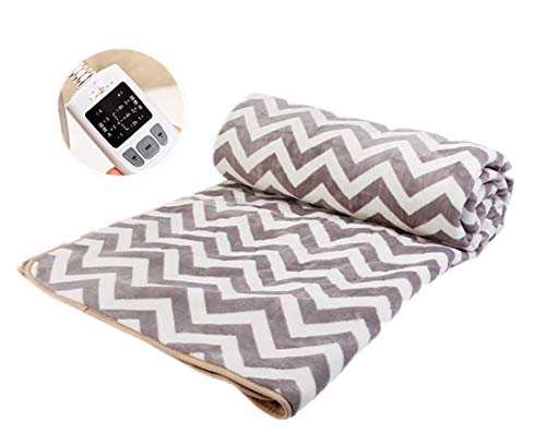 Preisvergleich Produktbild Authda Kuschelheizdecke Wärmeunterbett Abschaltautomatik Wasserdicht Flauschig Wärmedecke Heizdecken fürs Bett Timer Doppelbett Fernbedienung (180X80cm, Schwarz-weiß)
