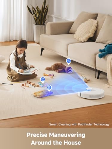 Smart Robot Vacuum and Mop with Self-Emptying Base for 90 Days, LiDAR Navigation, Wi-Fi - 6000 Pa Suction - Obstacle Avoidance