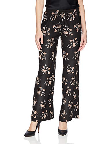 Calvin Klein Women's Printed Wide Leg Pant, Black Multi, Medium