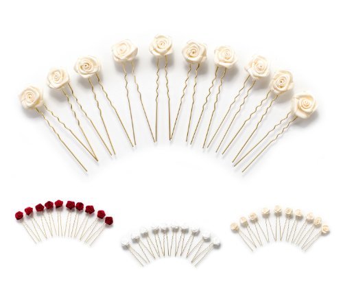 10 rose con forcina - Gioielli per capelli - per
