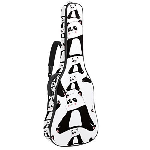 Sac guitare acoustique étanche motif panda anti pluie avec grand organiseur