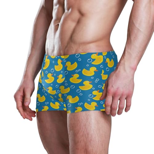 Men's Square Leg Swim Briefs Swimsuit Athletic Swimwear Bathing Suit Yellow Rubber Duck Swimming Trunks4