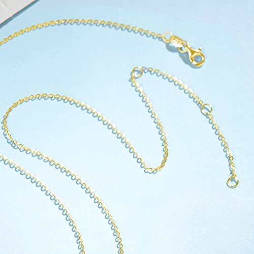 FANCIME Yellow Gold Plated 925 Sterling Silver Cross Elegant Ribbon Pendant Necklace with Cubic Zirconia Jewelry Gifts for Women, Loster Clasp 18-INCH - Image 4